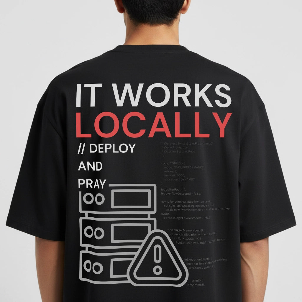 It Works Locally - Coding Oversized T-Shirt