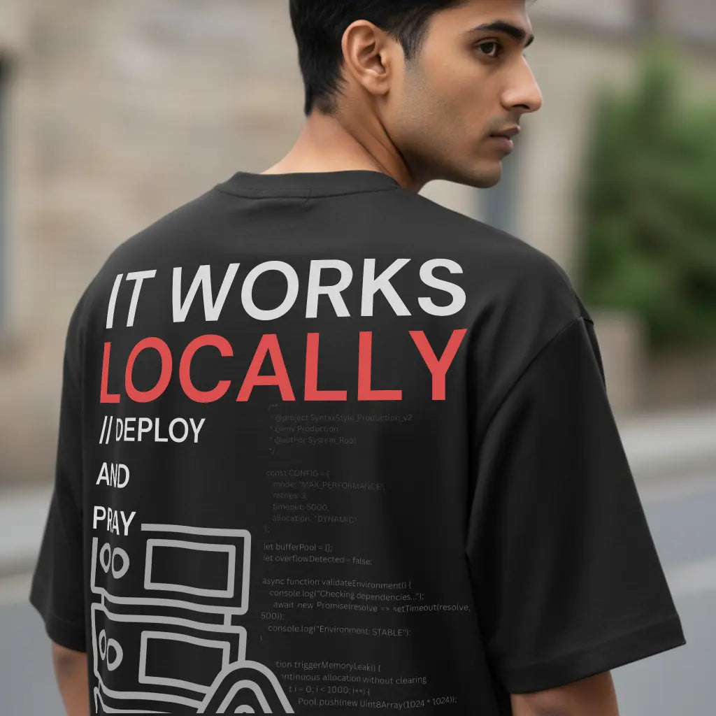 It Works Locally - Coding Oversized T-Shirt