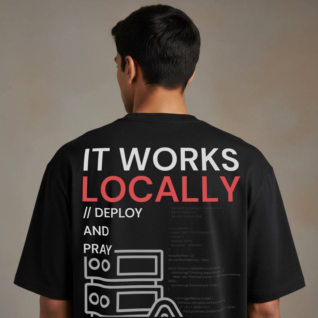 It Works Locally - Coding Oversized T-Shirt